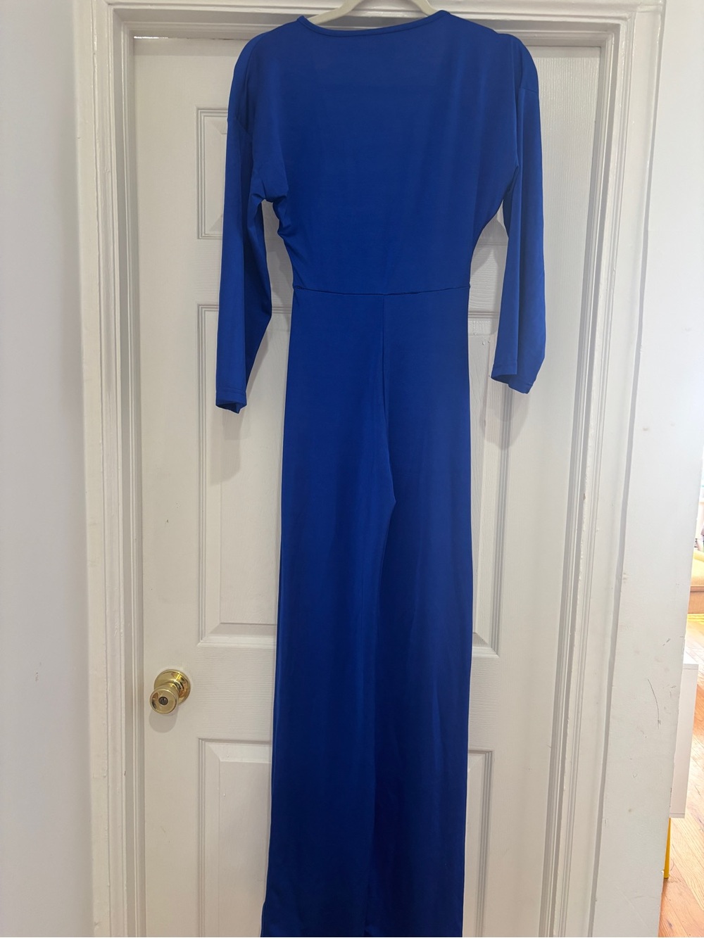 SHEIN Royal Blue Long-Sleeve Wide-Leg Jumpsuit